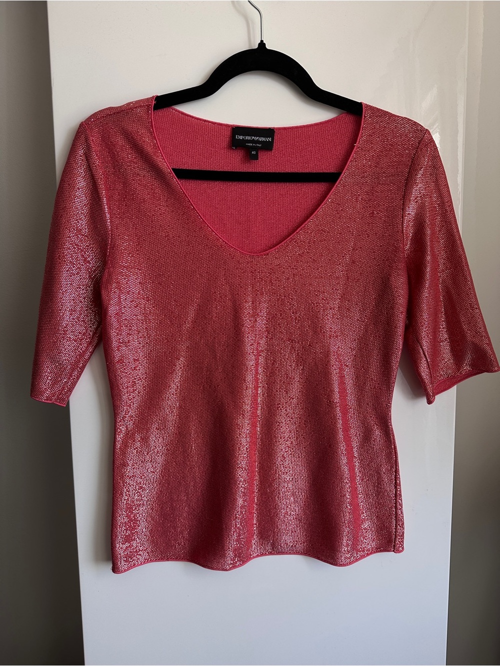 Metallic  shimmer Disco Glam Y2K Going Out Top Emporio Armani